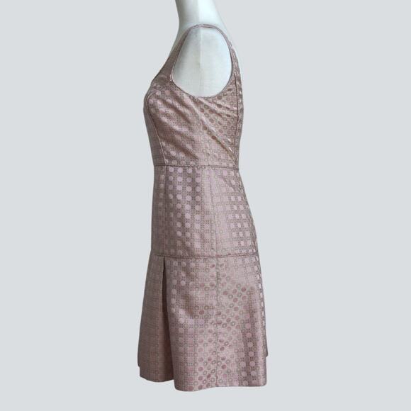 BANANA REPUBLIC Women's Pink Metallic Monogram Drop Waist Dress Size 2 - Picture 3 of 8